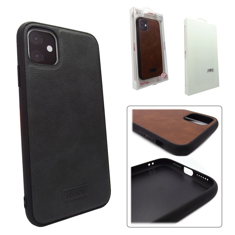 Чехол кожаный Sulada для Apple iPhone 11 Pro Max, серый